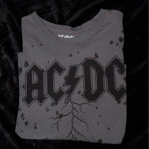 AC/DC cropped oversized t shirt